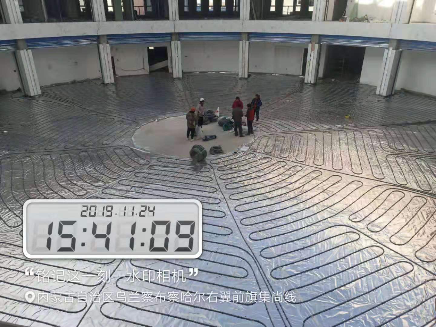 内蒙古阿里巴巴数据库展厅地暖施工